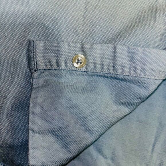 Dockers Short Sleeve Button Down Shirt Blue Men XL 17-17.5 Business Casual Work - Picture 5 of 5